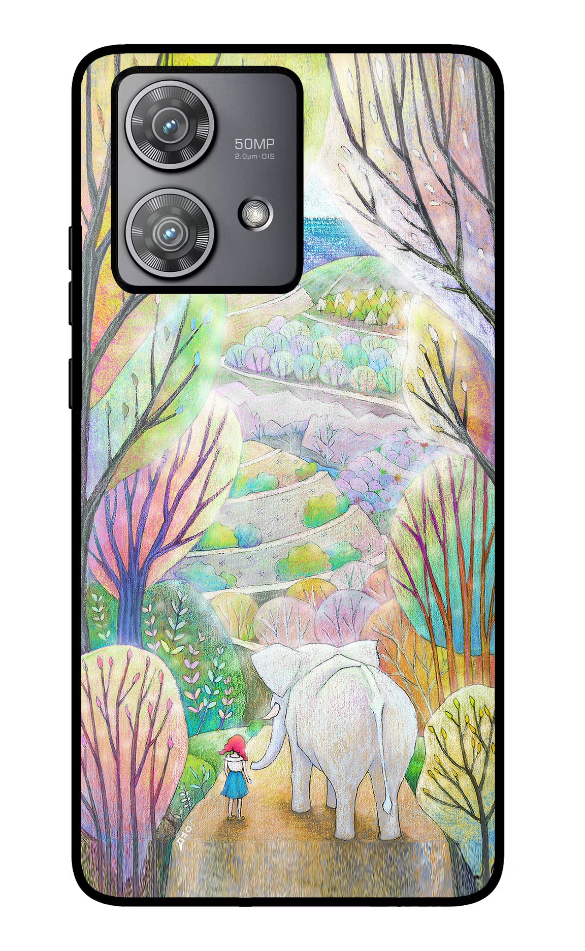 Nature Painting Moto Edge 40 Neo Glass Case Back Cover by Casekaro