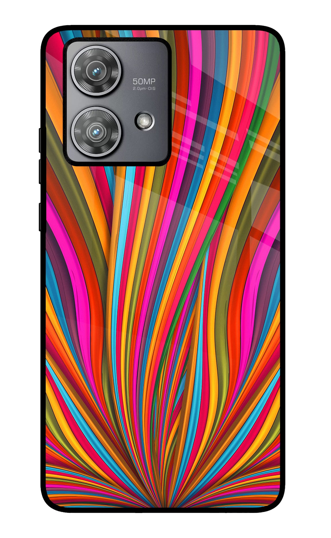 Trippy Wavy Moto Edge 40 Neo Glass Case