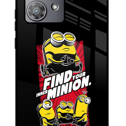 Find your inner Minion Moto Edge 40 Neo Glass Case Back Cover by Casekaro