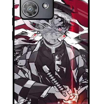 Demon Slayer Moto Edge 40 Neo Glass Case Back Cover by Casekaro