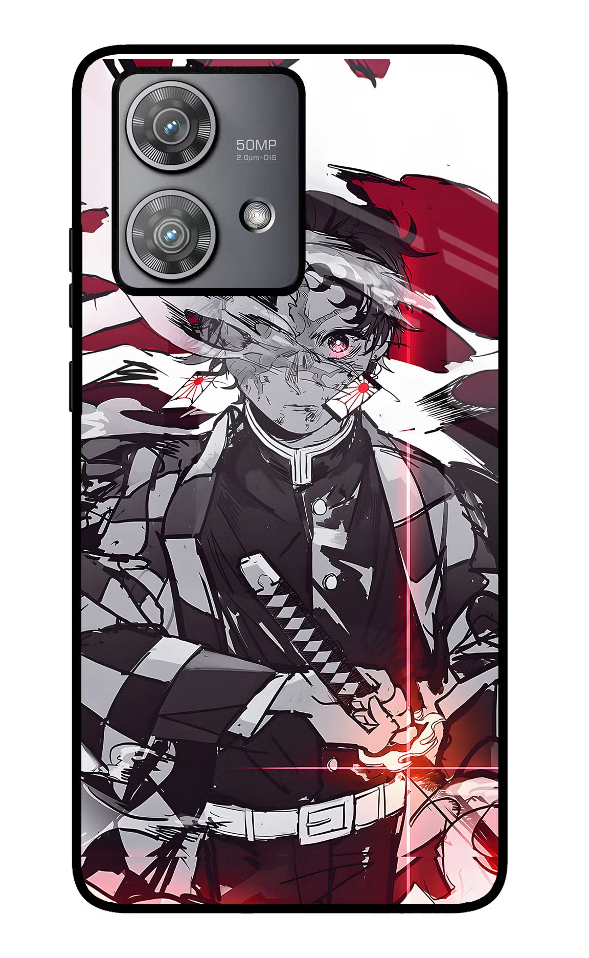 Demon Slayer Moto Edge 40 Neo Glass Case Back Cover by Casekaro