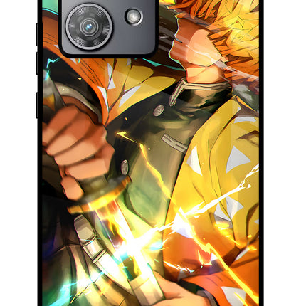 Demon Slayer Moto Edge 40 Neo Glass Case Back Cover by Casekaro