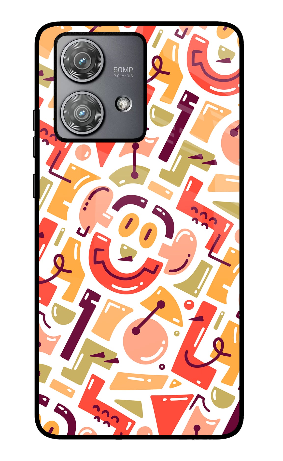 Doodle Pattern Moto Edge 40 Neo Glass Case