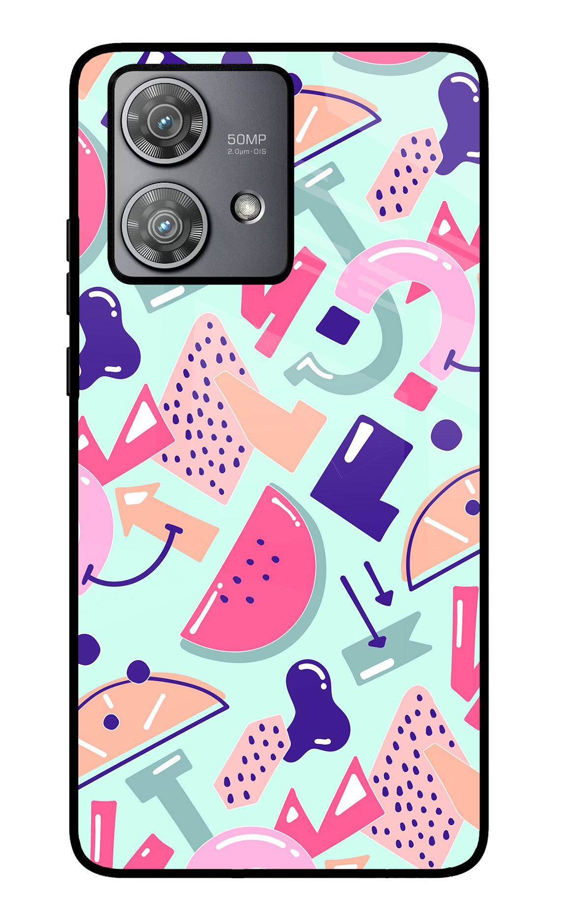 Doodle Pattern Moto Edge 40 Neo Glass Case