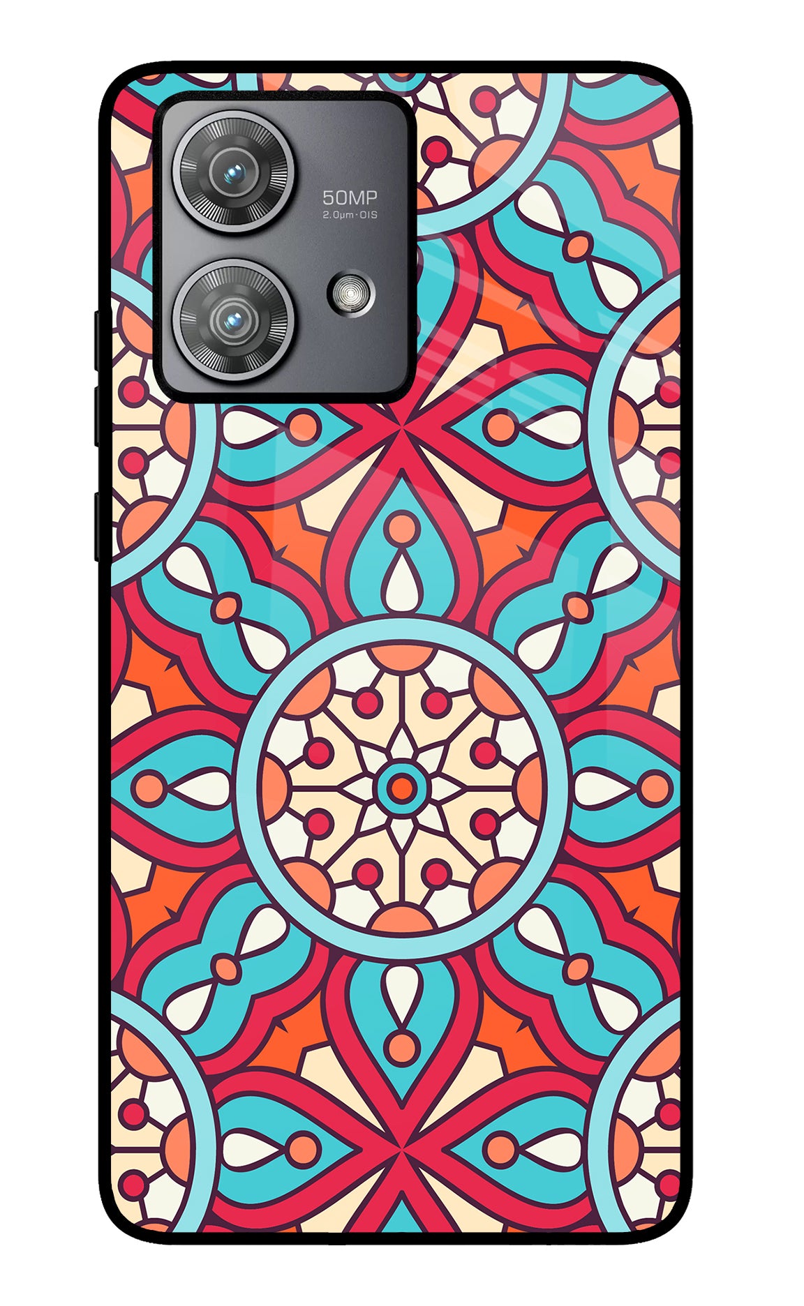 Mandala Geometric Moto Edge 40 Neo Glass Case