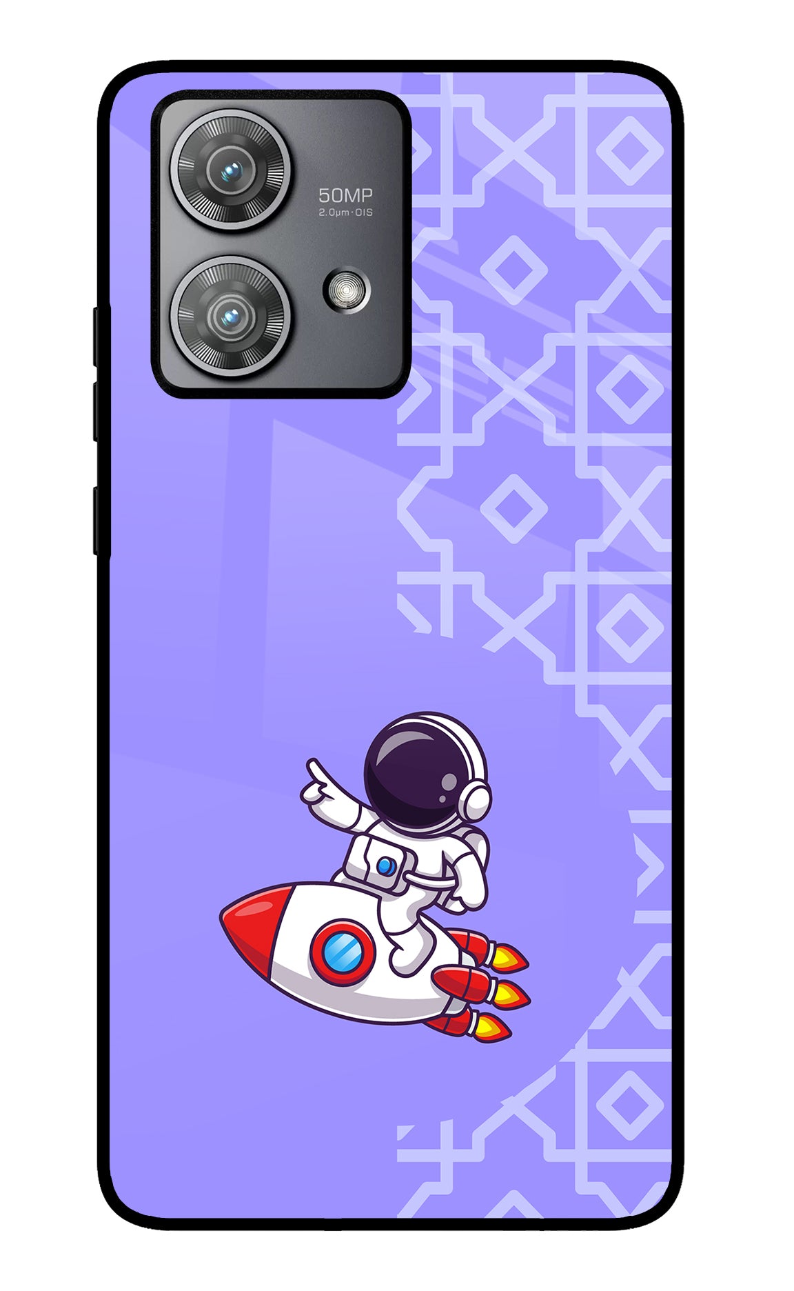 Cute Astronaut Moto Edge 40 Neo Glass Case