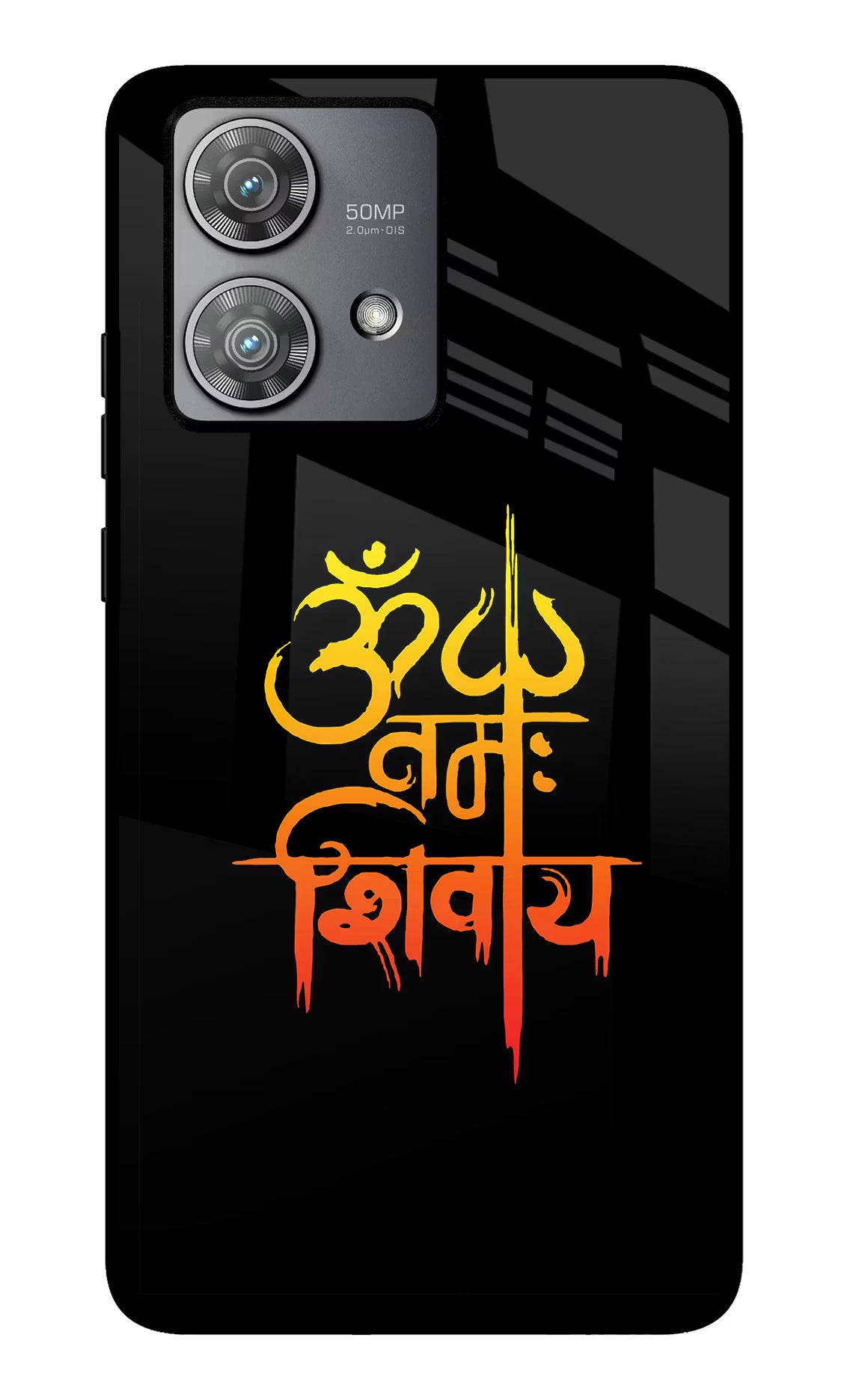 Om Namah Shivay Moto Edge 40 Neo Glass Case Back Cover by Casekaro