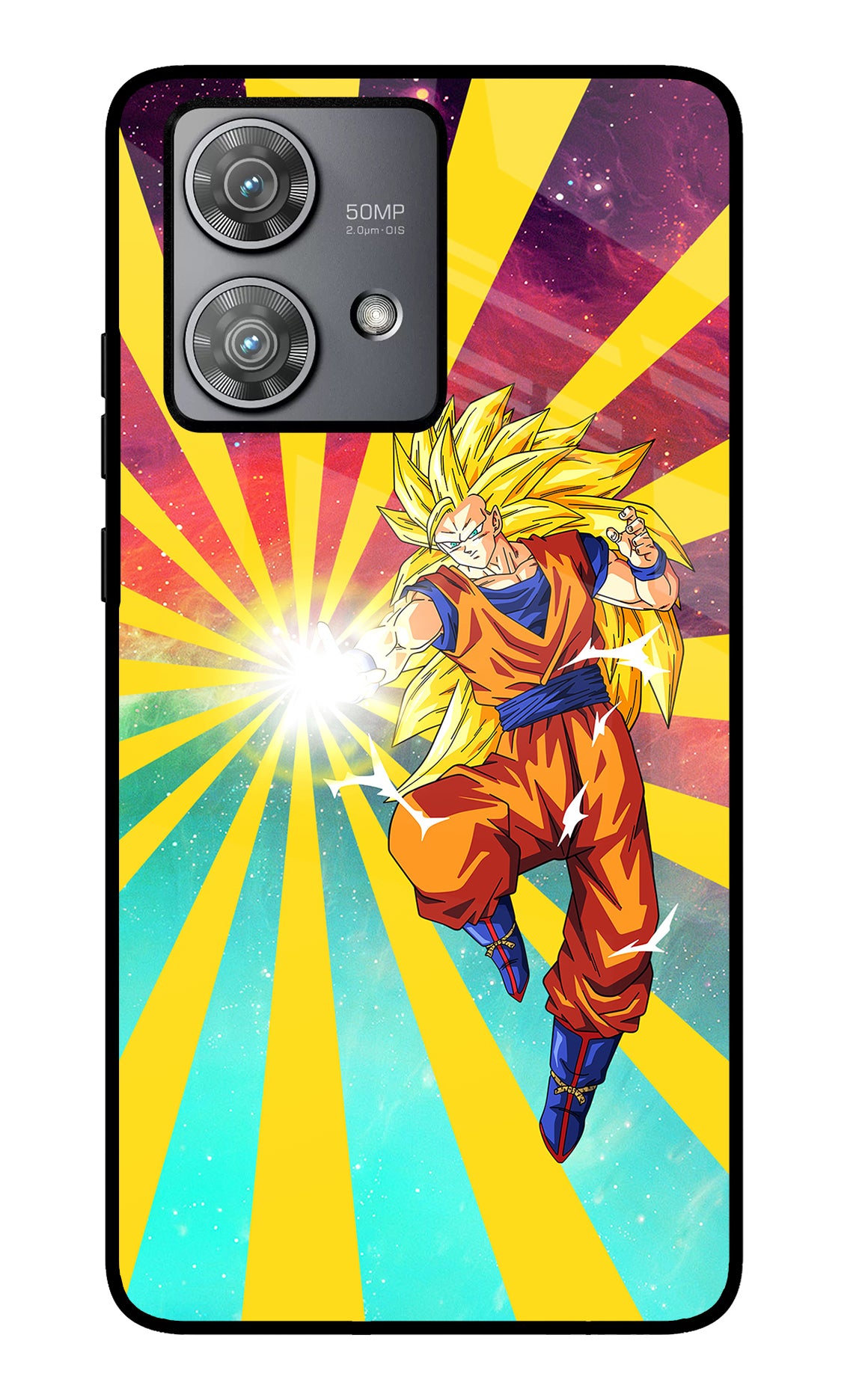 Goku Super Saiyan Moto Edge 40 Neo Glass Case