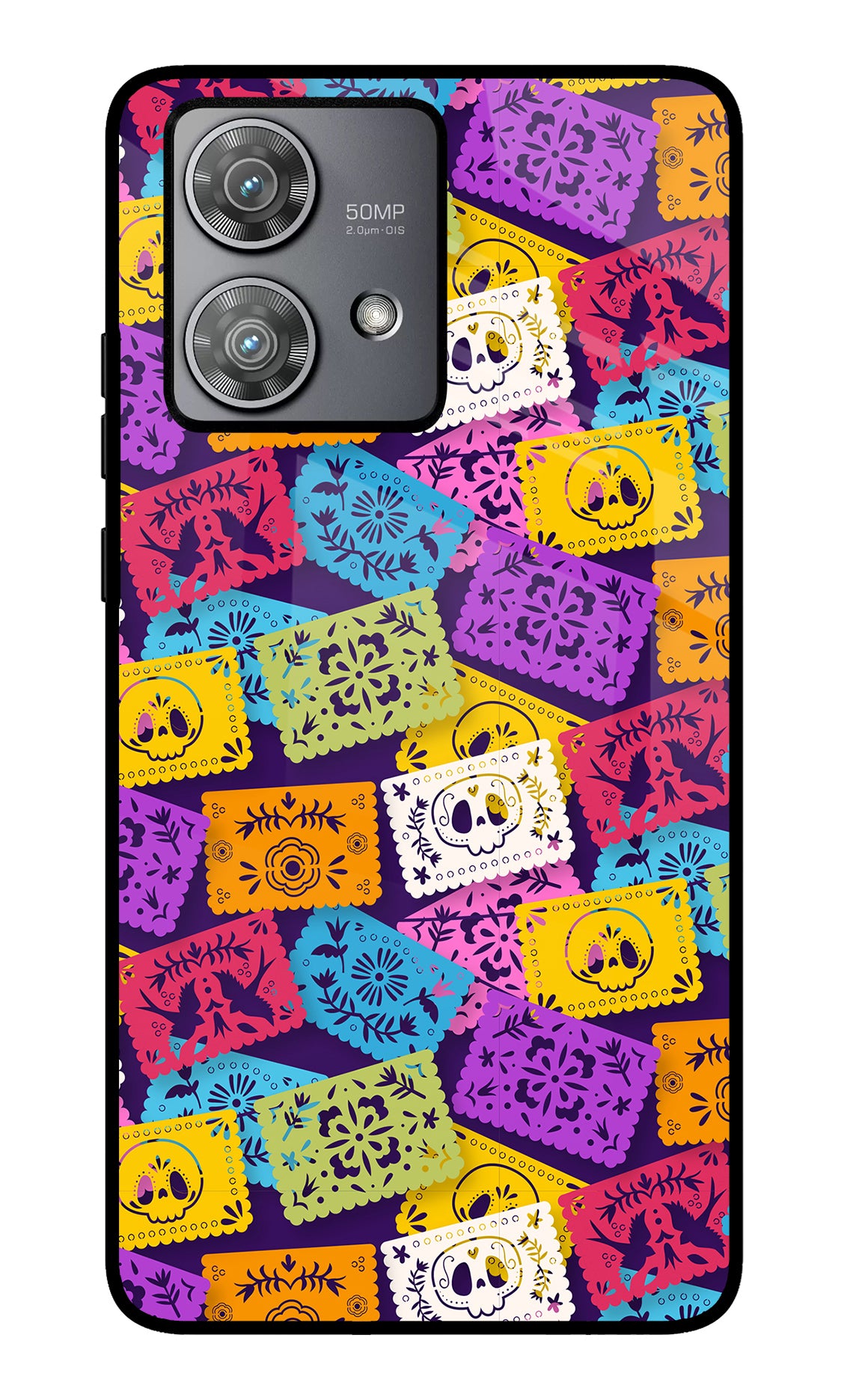 Mexican Pattern Moto Edge 40 Neo Glass Case