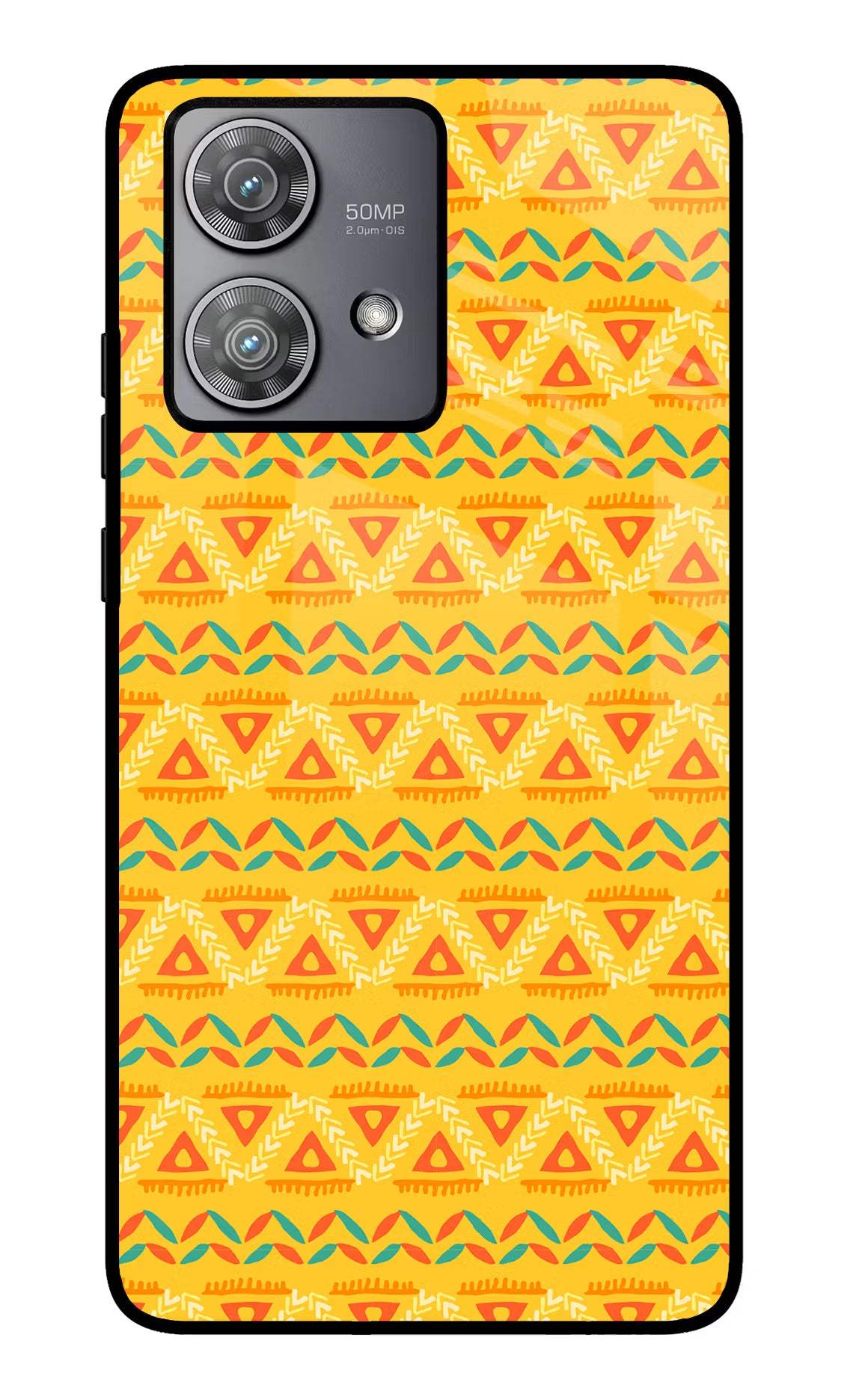 Tribal Pattern Moto Edge 40 Neo Glass Case Back Cover by Casekaro