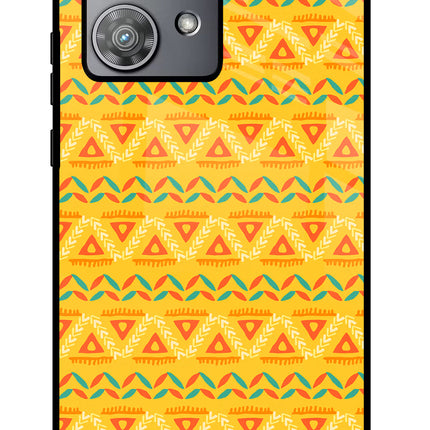 Tribal Pattern Moto Edge 40 Neo Glass Case Back Cover by Casekaro