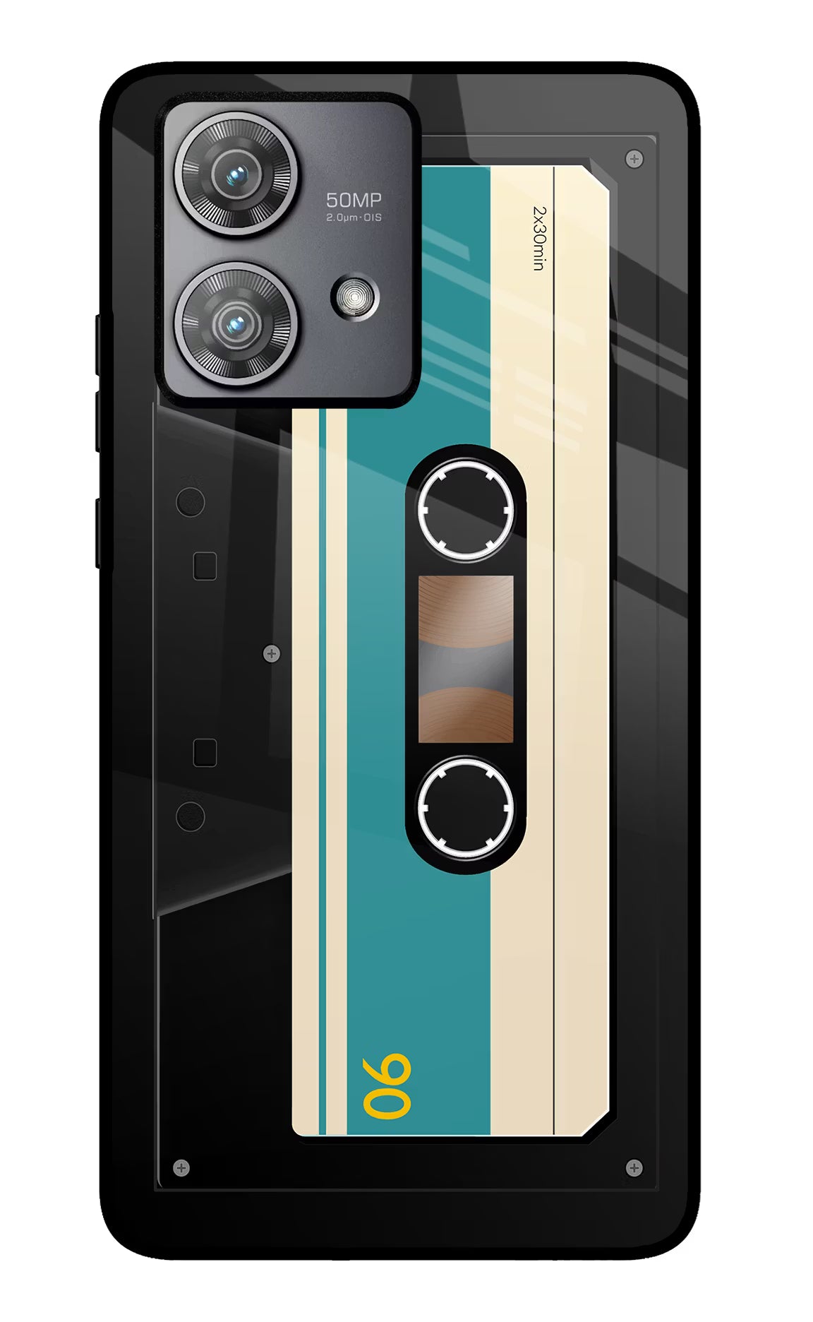Cassette Moto Edge 40 Neo Glass Case Back Cover by Casekaro