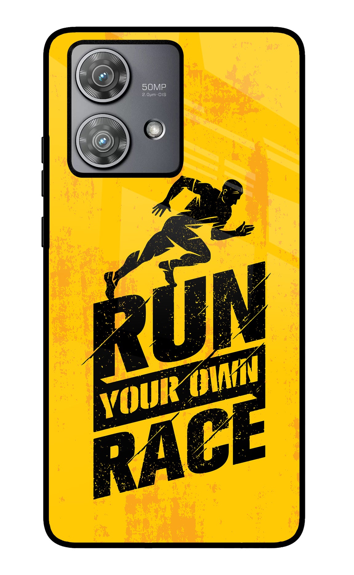 Run Your Own Race Moto Edge 40 Neo Glass Case