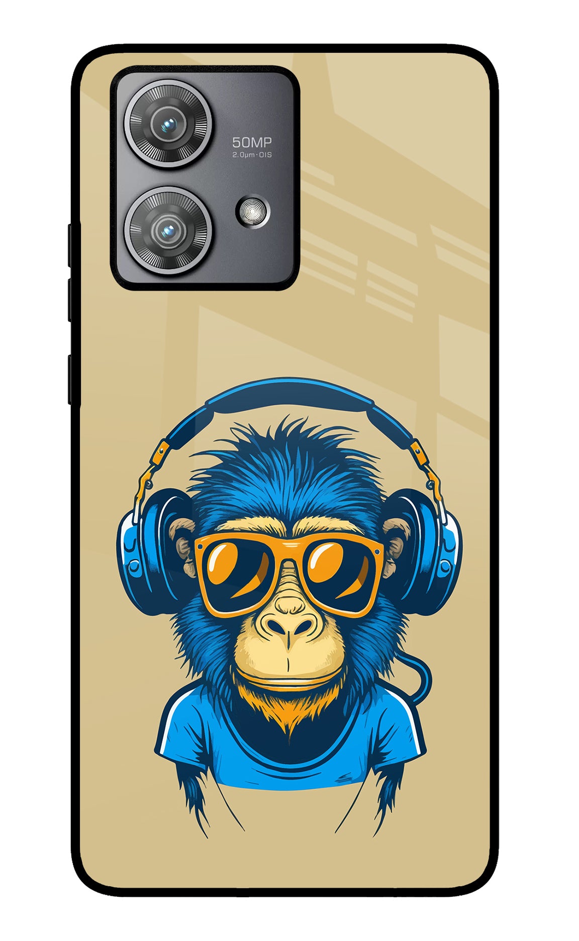 Monkey Headphone Moto Edge 40 Neo Glass Case