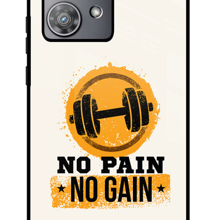 No Pain No Gain Moto Edge 40 Neo Glass Case Back Cover by Casekaro