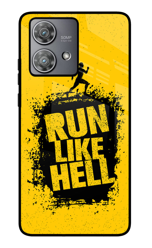 Run Like Hell Moto Edge 40 Neo Glass Case