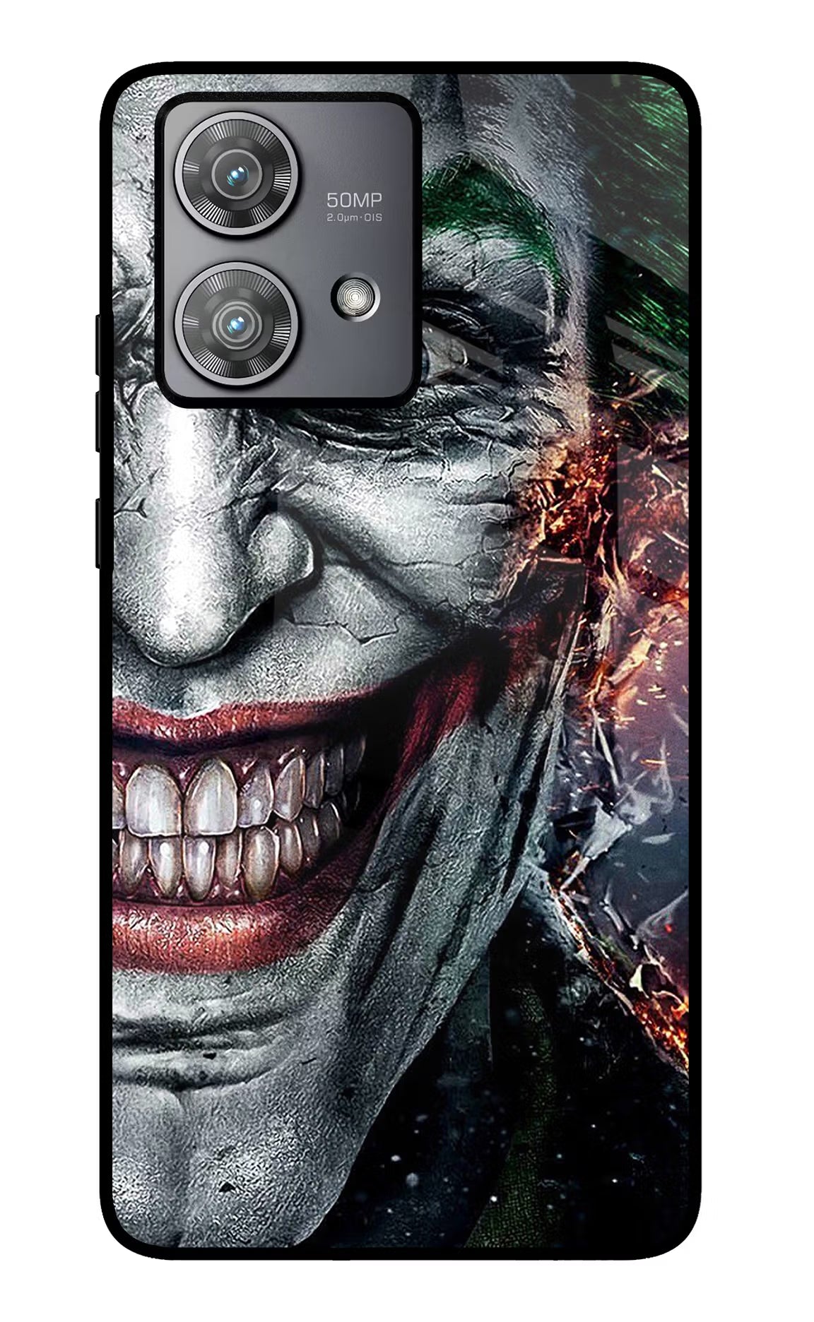 Joker Cam Moto Edge 40 Neo Glass Case Back Cover by Casekaro