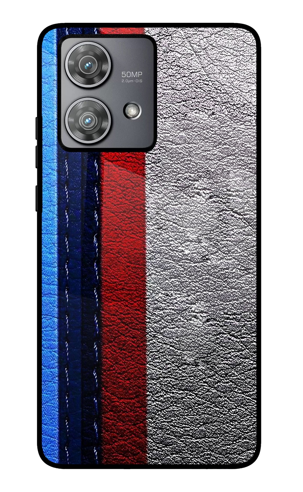 BMW Stripes Moto Edge 40 Neo Glass Case