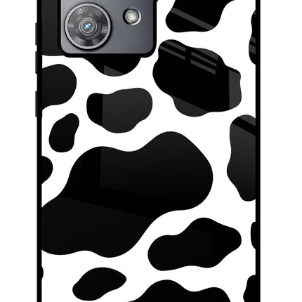 Cow Spots Moto Edge 40 Neo Glass Case Back Cover by Casekaro