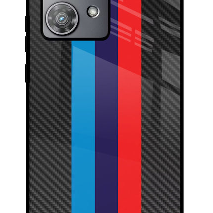BMW Stripes Pattern Moto Edge 40 Neo Glass Case Back Cover by Casekaro