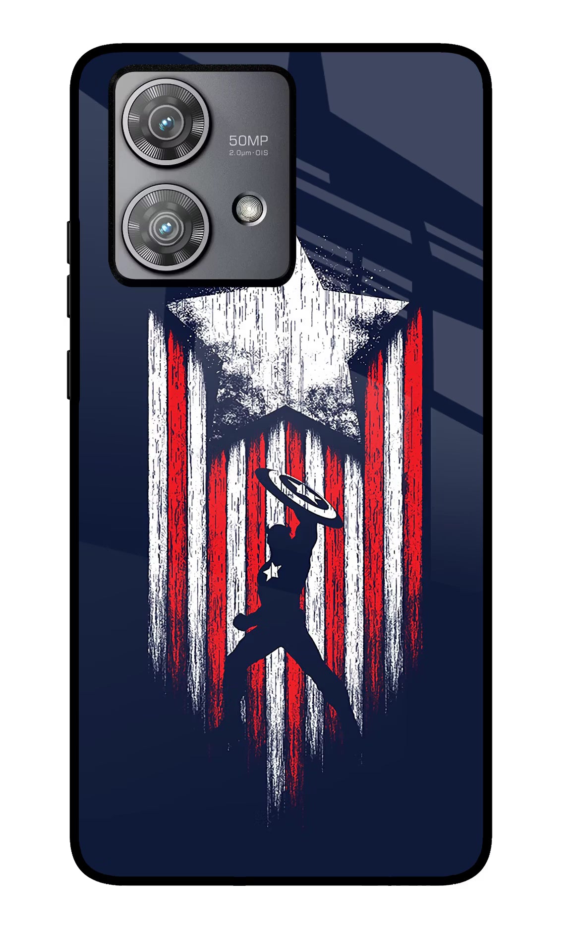 Captain America Marvel Art Moto Edge 40 Neo Glass Case Back Cover by Casekaro