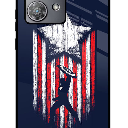 Captain America Marvel Art Moto Edge 40 Neo Glass Case Back Cover by Casekaro
