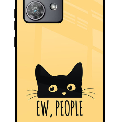 Ew People Catitude Moto Edge 40 Neo Glass Case Back Cover by Casekaro