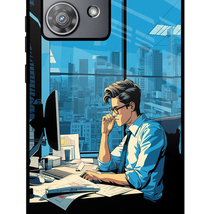 Focused Hustler (AI Generated) Moto Edge 40 Neo Glass Case Back Cover by Casekaro