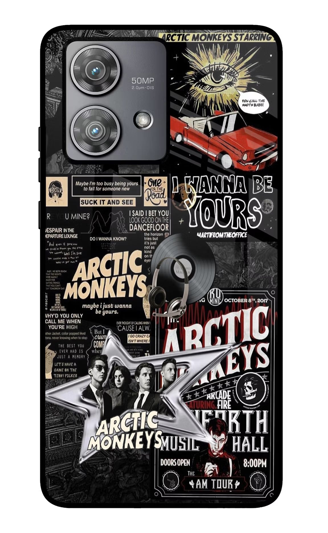 Arctic Monkeys Moto Edge 40 Neo Glass Case Back Cover by Casekaro