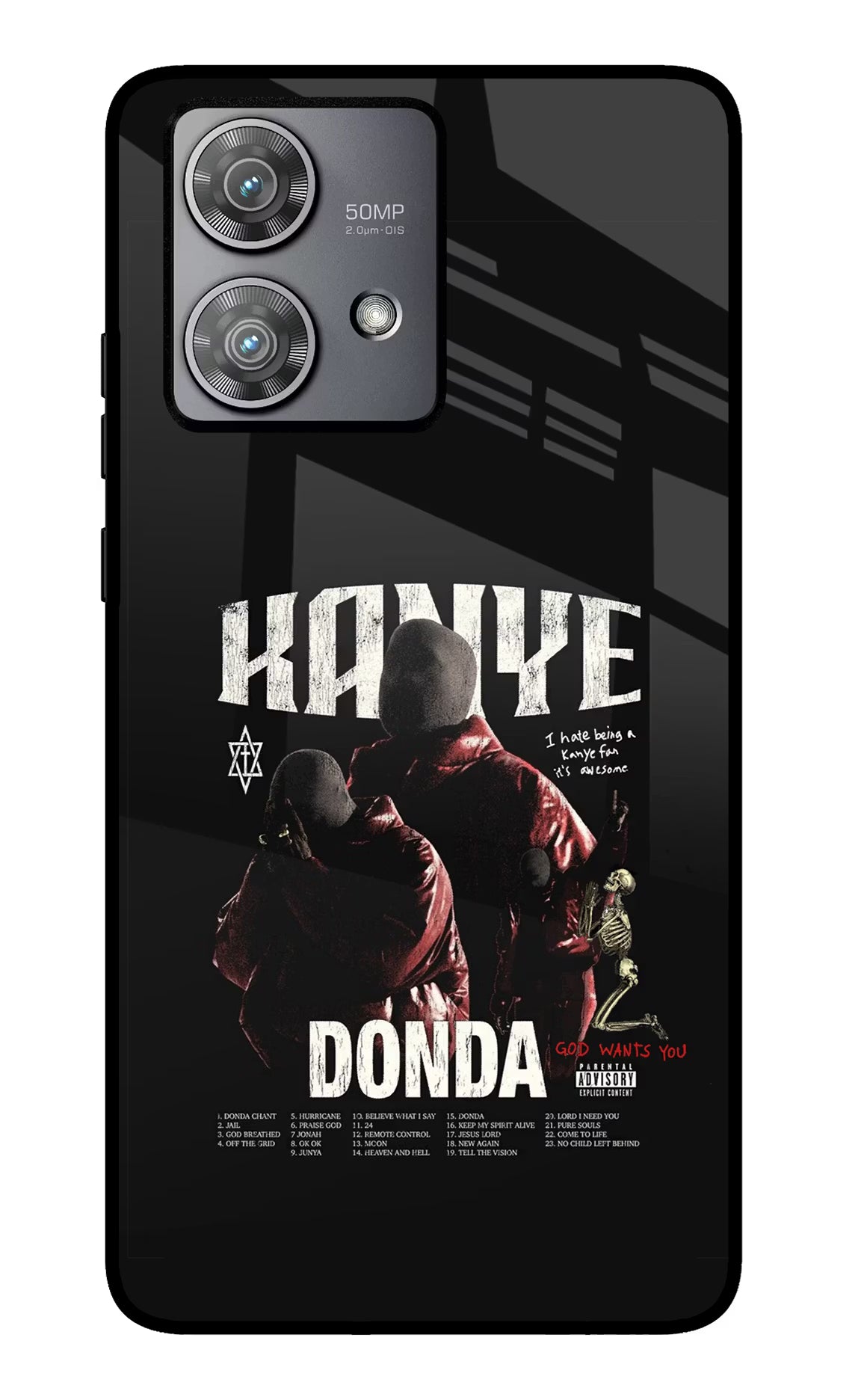 Donda Kanye West Moto Edge 40 Neo Glass Case Back Cover by Casekaro