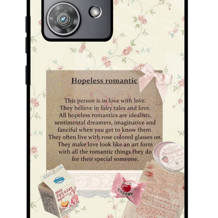 Hopeless Romantic Moto Edge 40 Neo Glass Case Back Cover by Casekaro