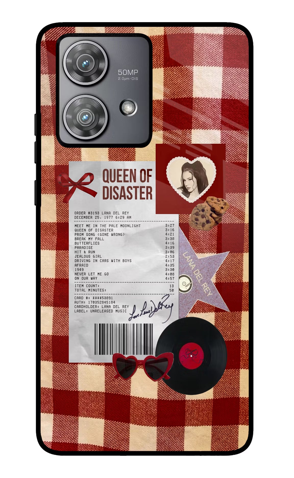 Queen of Disaster Moto Edge 40 Neo Glass Case Back Cover by Casekaro