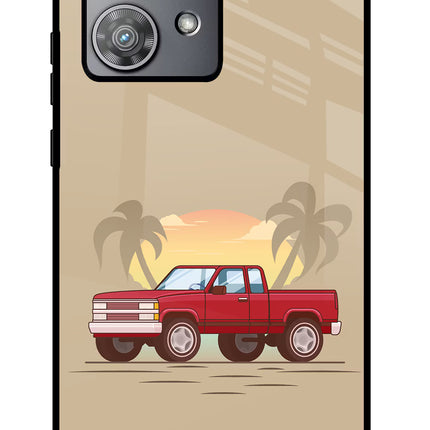 Desert Classic Drive Moto Edge 40 Neo Glass Case Back Cover by Casekaro