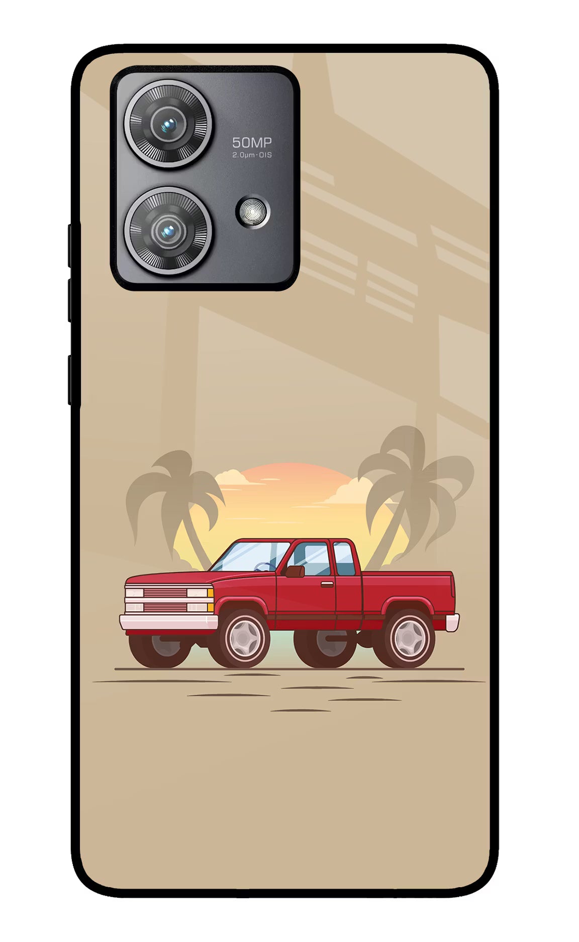 Desert Classic Drive Moto Edge 40 Neo Glass Case Back Cover by Casekaro