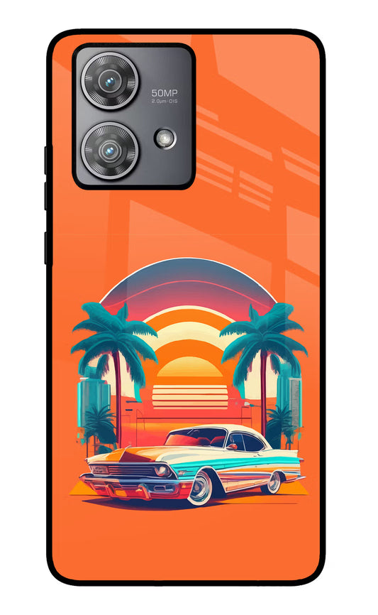 Palm Drive 80s Moto Edge 40 Neo Glass Case