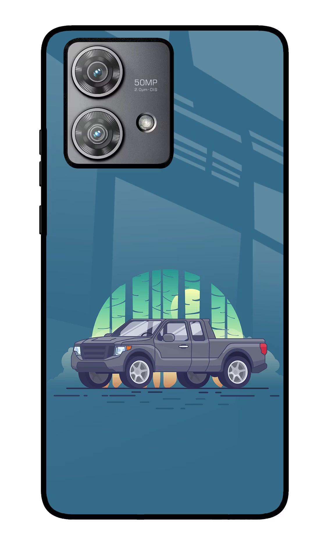 Retro Garage Vibe Moto Edge 40 Neo Glass Case Back Cover by Casekaro