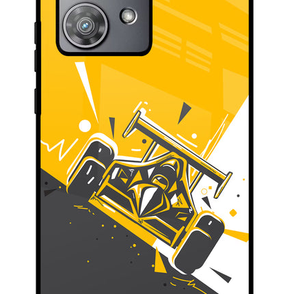 Track King Moto Edge 40 Neo Glass Case Back Cover by Casekaro