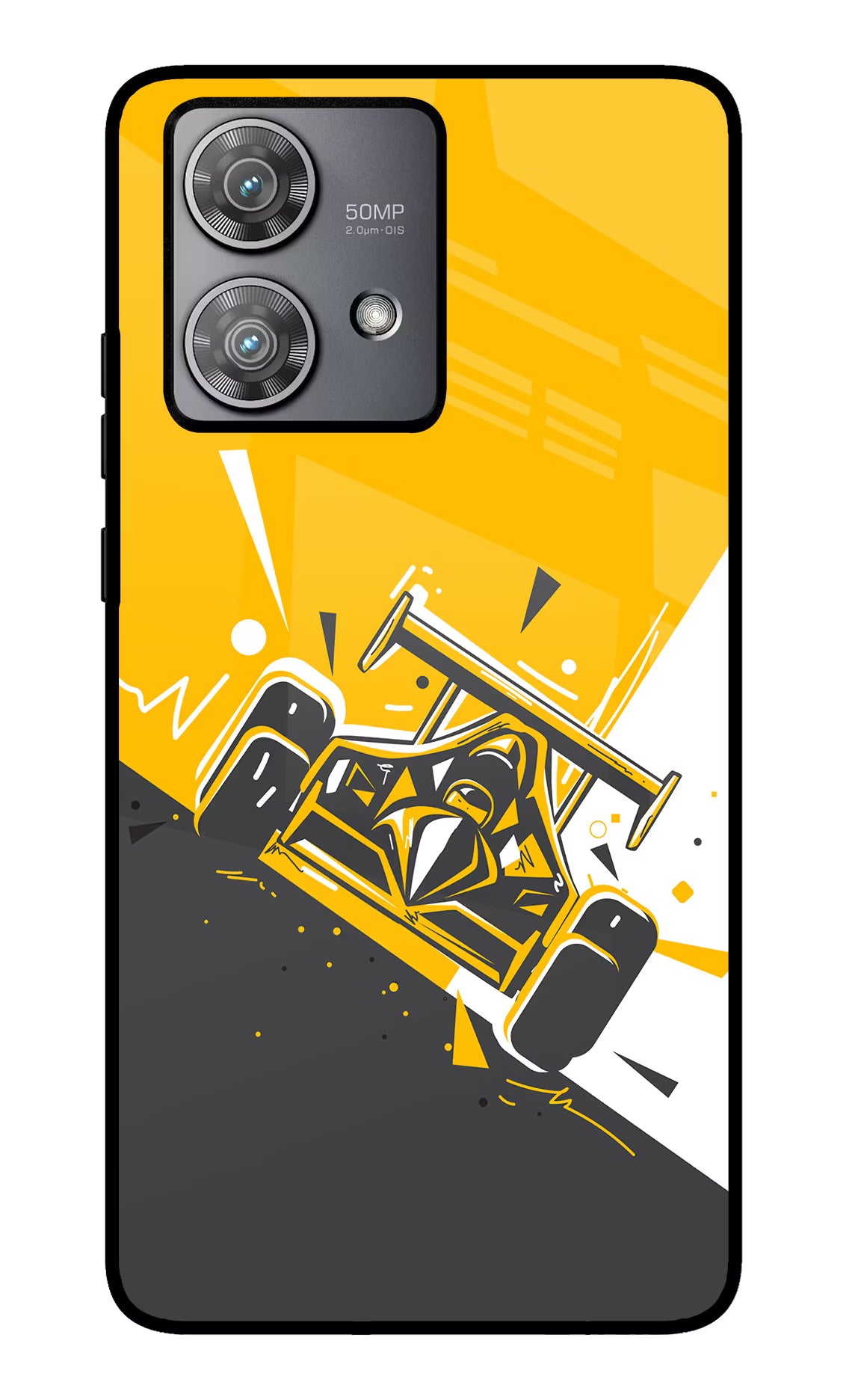 Track King Moto Edge 40 Neo Glass Case Back Cover by Casekaro