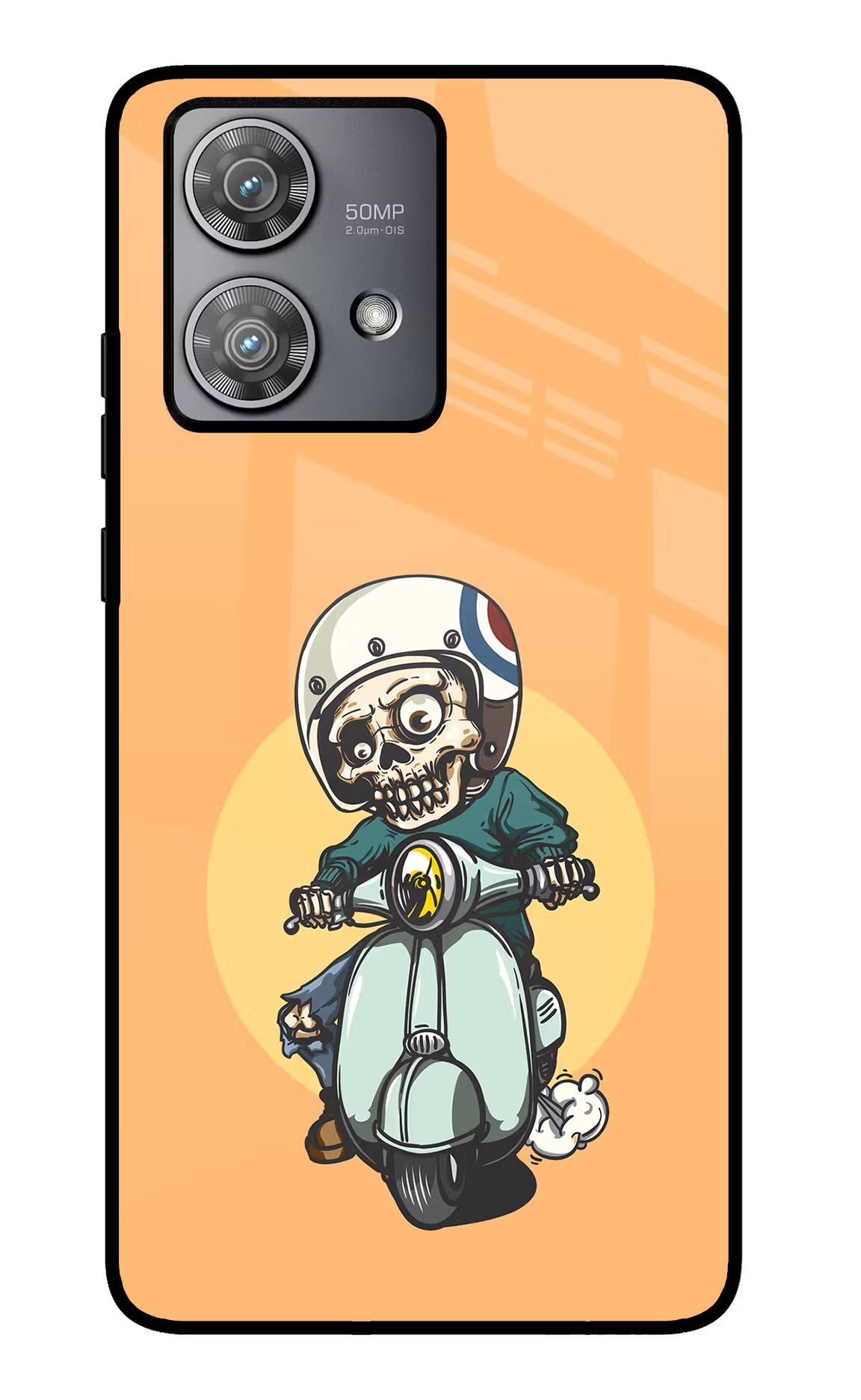 Undead Biker Moto Edge 40 Neo Glass Case Back Cover by Casekaro