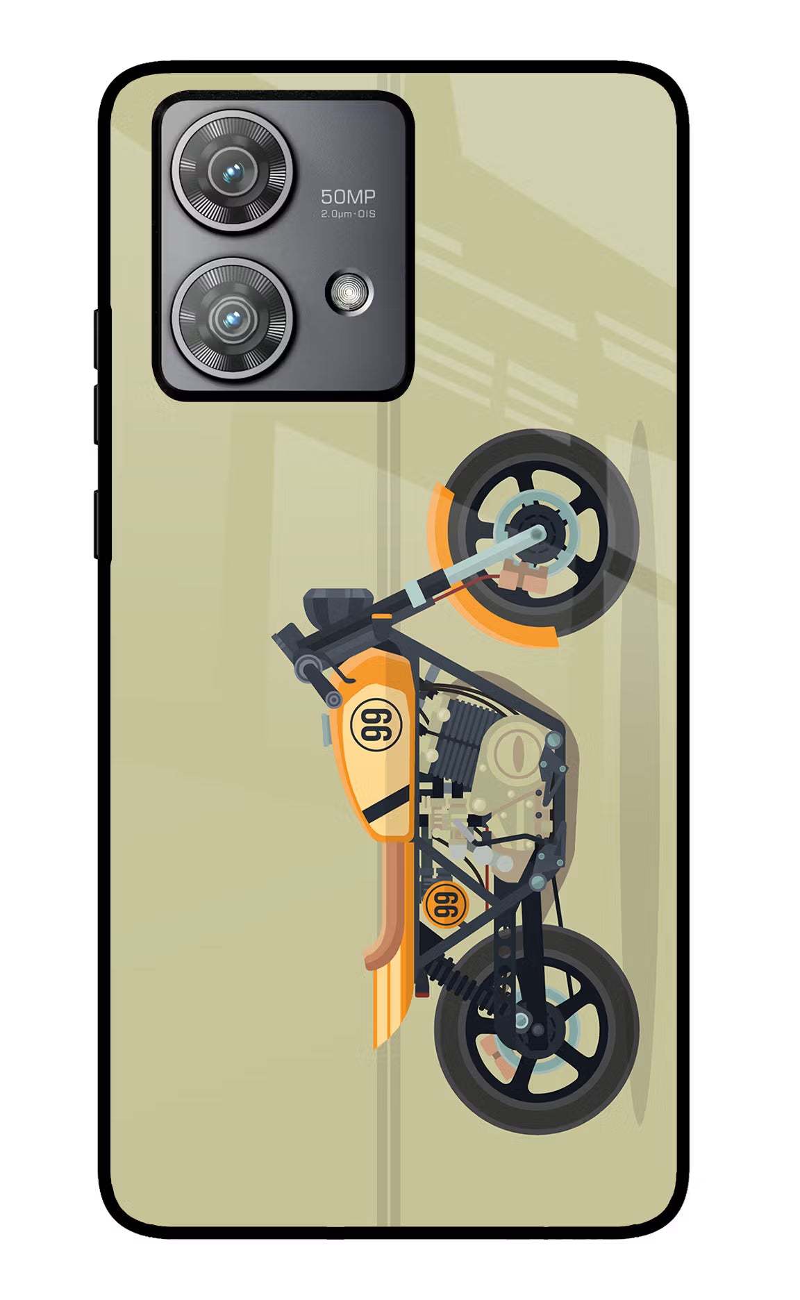Vertical Speedster Moto Edge 40 Neo Glass Case Back Cover by Casekaro