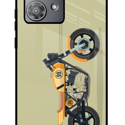 Vertical Speedster Moto Edge 40 Neo Glass Case Back Cover by Casekaro