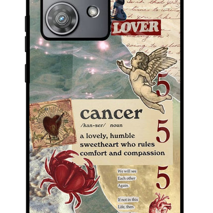 Cancer Zodiac Moto Edge 40 Neo Glass Case Back Cover by Casekaro