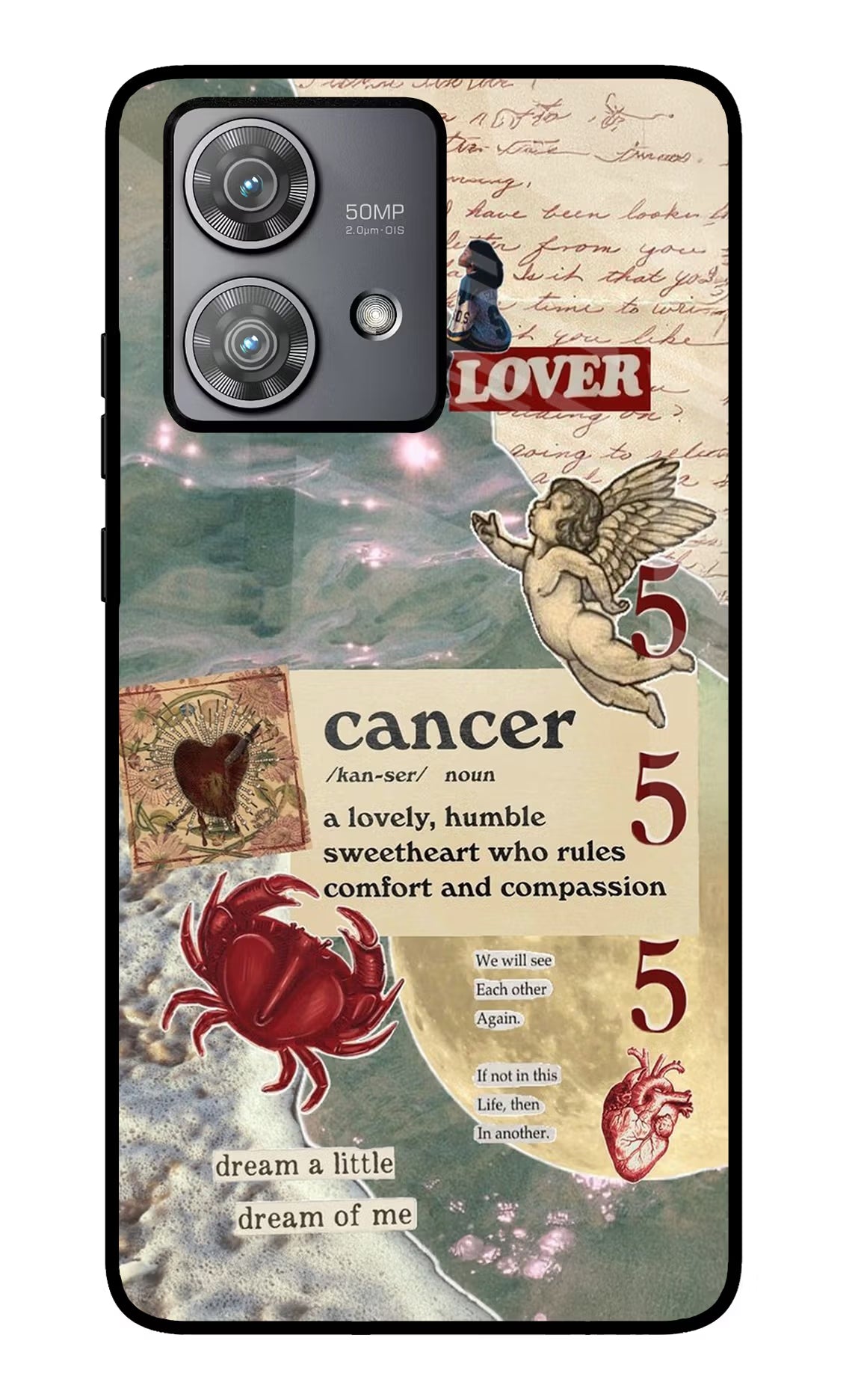 Cancer Zodiac Moto Edge 40 Neo Glass Case Back Cover by Casekaro