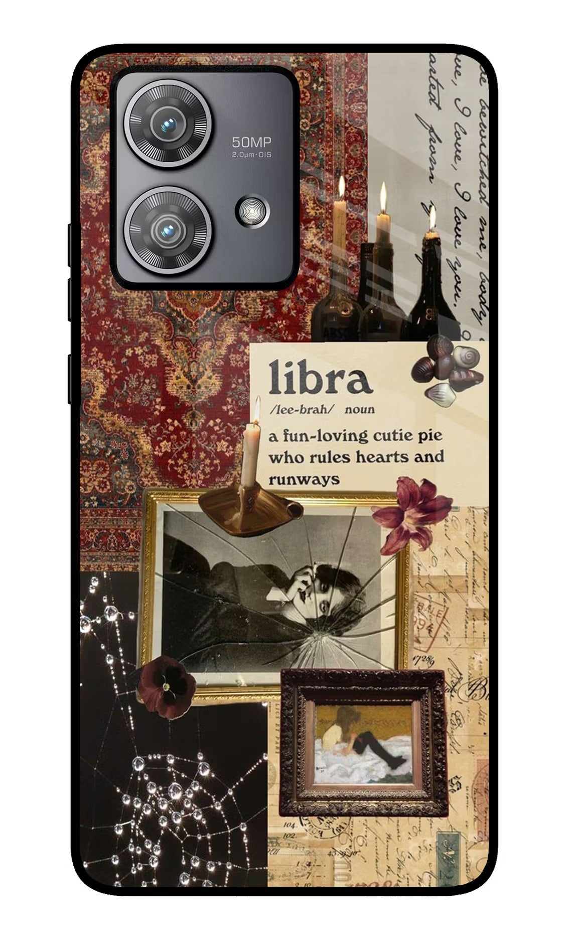 Libra Zodiac Moto Edge 40 Neo Glass Case Back Cover by Casekaro