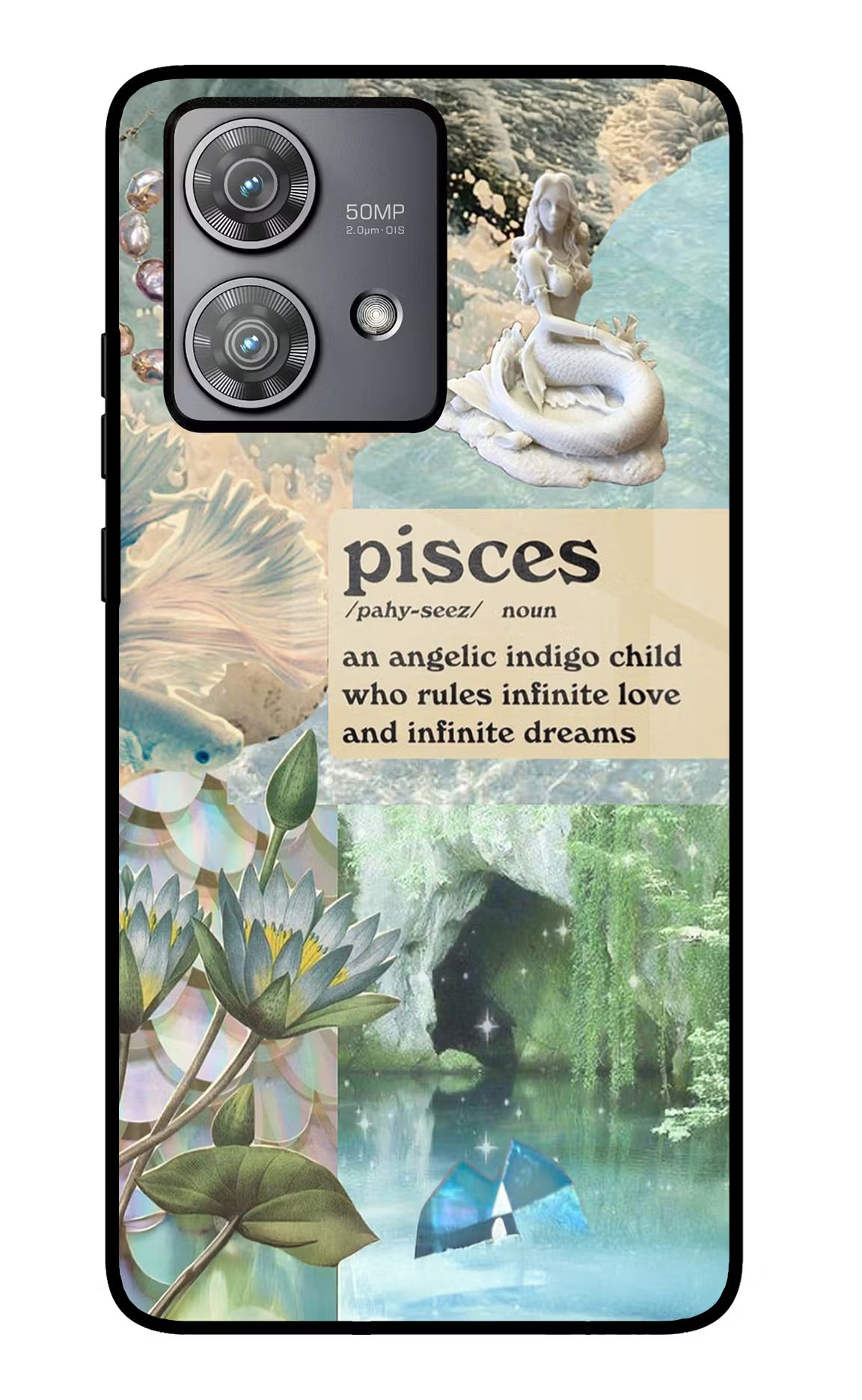 Pisces Zodiac Moto Edge 40 Neo Glass Case Back Cover by Casekaro