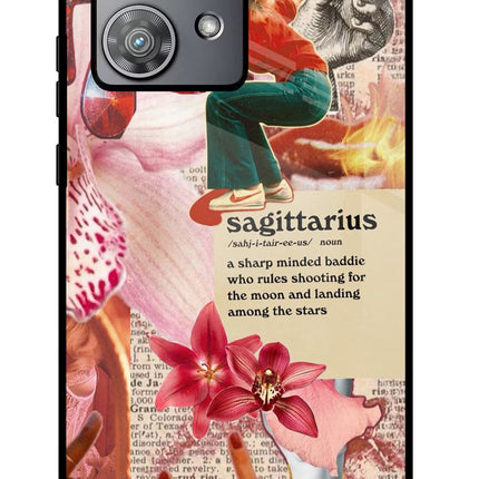 Sagittarius Zodiac Moto Edge 40 Neo Glass Case Back Cover by Casekaro