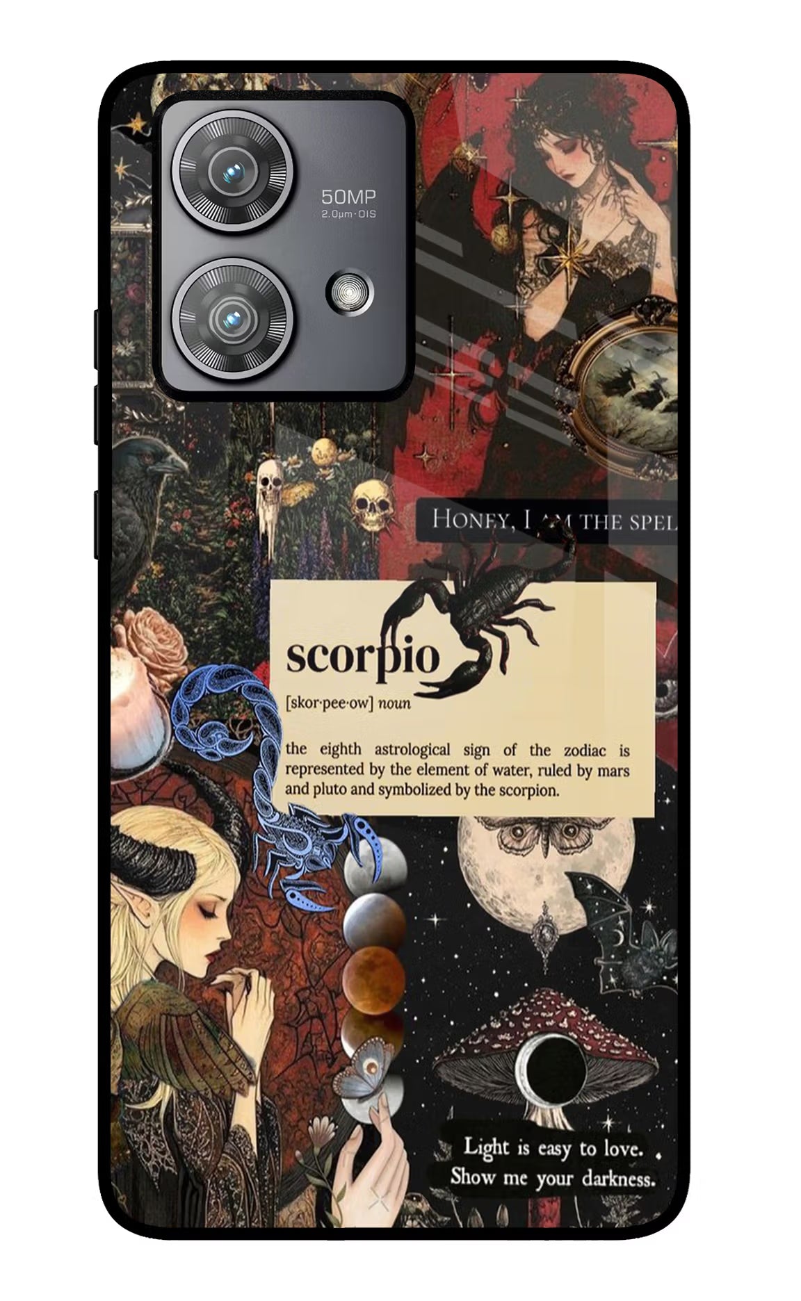 Scorpio Zodiac Moto Edge 40 Neo Glass Case Back Cover by Casekaro