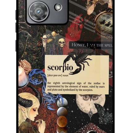 Scorpio Zodiac Moto Edge 40 Neo Glass Case Back Cover by Casekaro