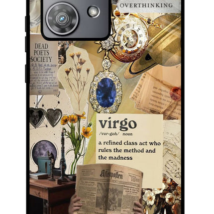 Virgo Zodiac Moto Edge 40 Neo Glass Case Back Cover by Casekaro