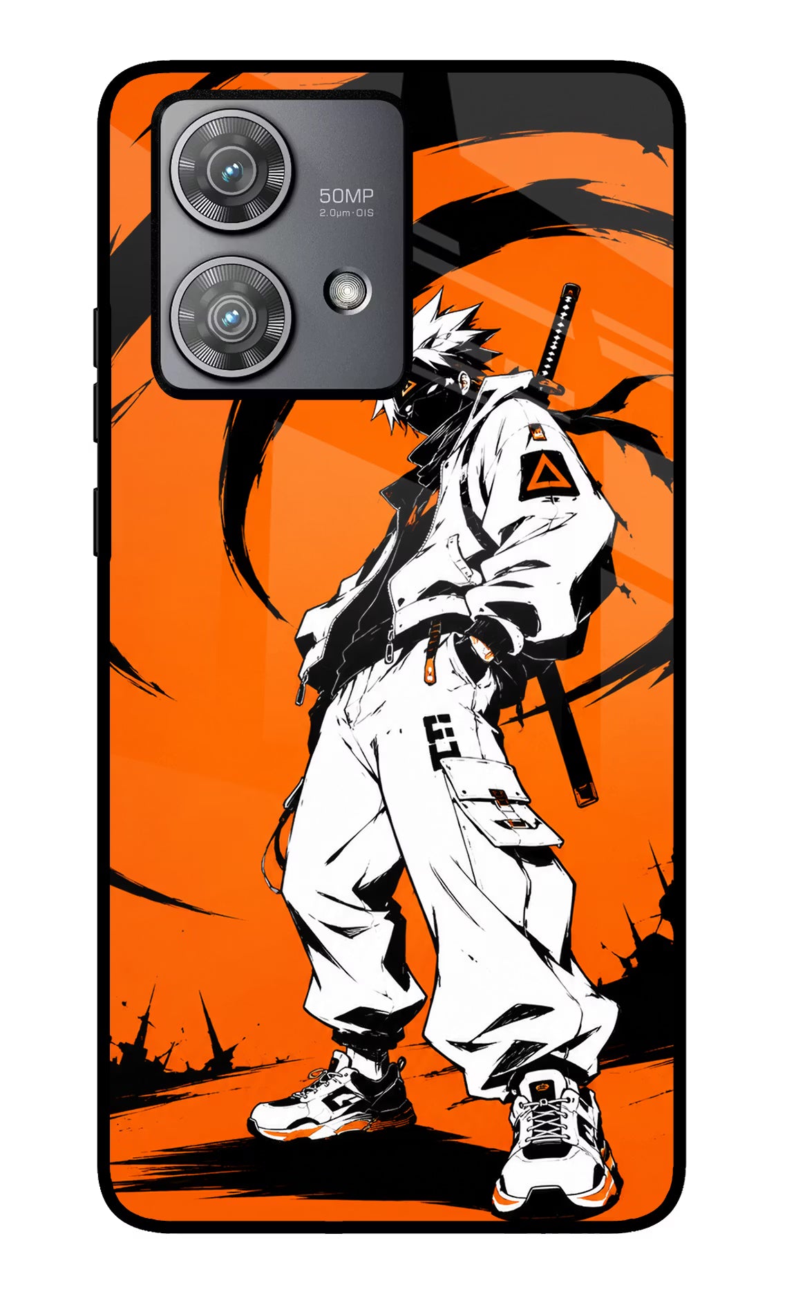 Street Samurai  Moto Edge 40 Neo Glass Case Back Cover by Casekaro